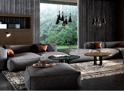 XXL Luxus Kulmasohva Istuinosoit Stoff Olohuoneen Design Sohteet Tyyny Moderni 590 cm